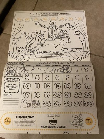 画像3: Mcdonald Calendar マクドナルドの色ぬりカレンダー　1978年