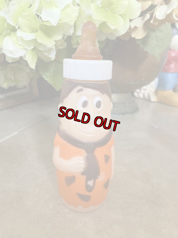 画像1: Hanna Barbera Flintstones Fred Baby Milk Bottle /  フリントストーンズ、フレッドの哺乳瓶ドール (1)