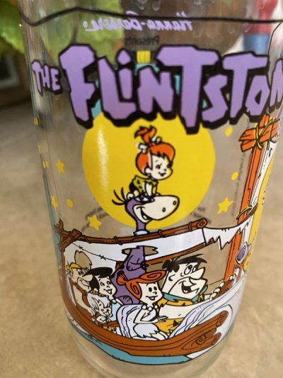 画像1: Hanna Barbera Flintstones Hardee‘s First  30 Years  Glass  /  フリントストーンズ、ハーディーズ　30年　イカダ　グラス