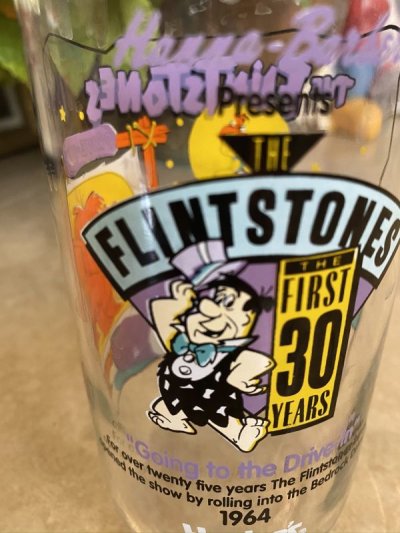 画像2: Hanna Barbera Flintstones Hardee‘s First  30 Years  Glass  /  フリントストーンズ、ハーディーズ　30年　イカダ　グラス