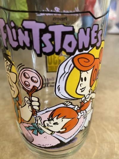 画像1: Hanna Barbera Flintstones Hardee‘s First  30 Years Baby Pebbles  Glass  /  フリントストーンズ　赤ちゃんペブルス　グラス