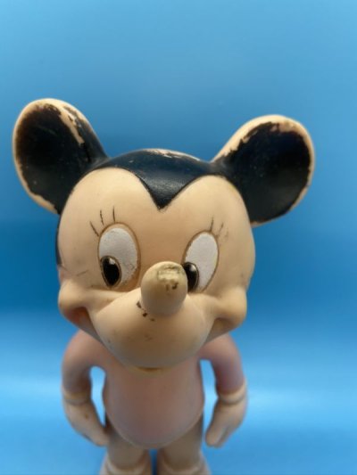 画像1: Disney  Sun Rubber Minnie Mouse Vinyl Squeak  Doll  / ディズニー　ミニーマウス　サンラバー　裸バージョン　スクィーキードール　50‘s