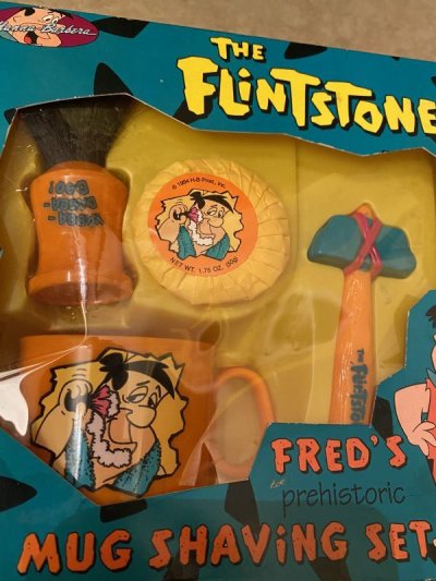 画像1: Hanna Barbera Flintstones Mug  Shaving Set  With Box 1994  /  フリントストーンズ、箱付きマグ、シェービングセット