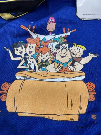 画像1: Hanna Barbera Flintstones Blue Tote Bag 1994  /  フリントストーンズのブルー、トートバッグ