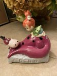 画像1: Hanna 　Barbera Flintstones Pebbles and Dino Ceramic Coin Bank  / フリントストーン　ペブルスとディノの陶器製貯金箱 (1)