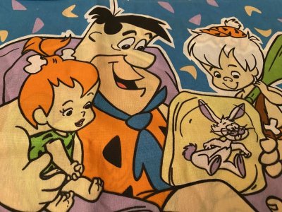 画像1: Hanna Barbera Flintstones Pillow Case  / ハンナバーベラ、フリントストーンズのピローケース(A)