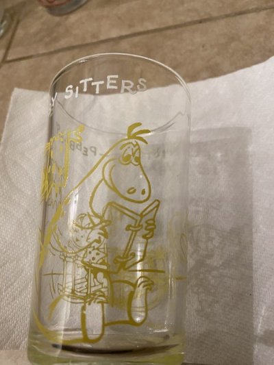 画像2: Hanna Barbera Flintstones Yellow Pebbles Baby Sitters Glass 1963 / フリントストーン　黄色のペブルス、ベイビーシッターグラス　 (C)