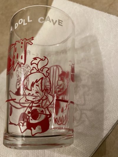 画像2: Hanna Barbera Flintstones Red Fred Builds a Doll Cave Glass 1963  /  フリントストーン、赤いフレッド、ドールケイブ　グラス　(J)