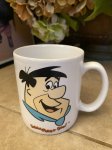 画像1: Hanna Barbera Flintstones Ceramic Fred Blue  Mug 1994 / フリントストーンズ、陶器製　フレッド　マグ (1)