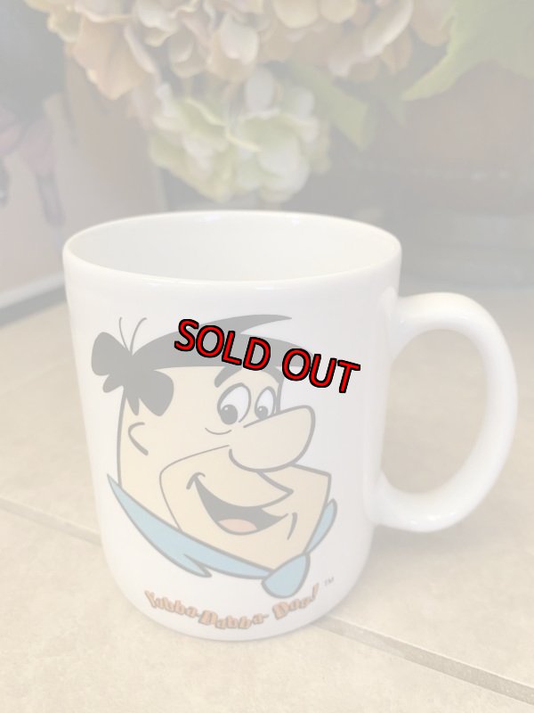 画像1: Hanna Barbera Flintstones Ceramic Fred Blue  Mug 1994 / フリントストーンズ、陶器製　フレッド　マグ (1)