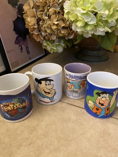 画像2: Hanna Barbera Flintstones Ceramic Fred Blue Yaba-dabba face  Mug / フリントストーンズ、陶器製　フレッド　マグ