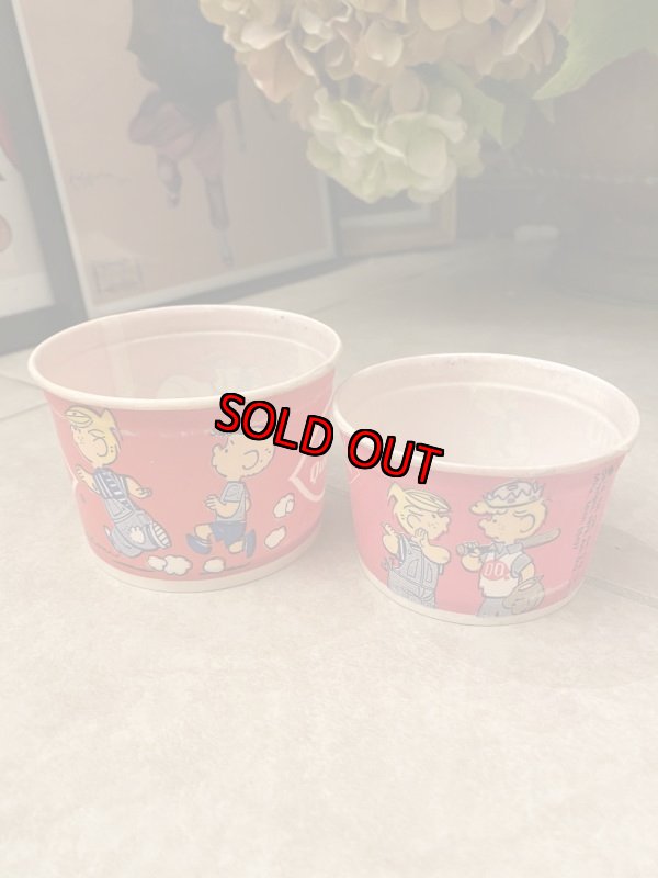 画像1: Dairy Queen Dennis The Menace red& Red Wax Cup Set Of 2 /(A) / ディリークィーン　デニス　ザ　メナス　ワックスペーパー　カップ　2個セット (1)