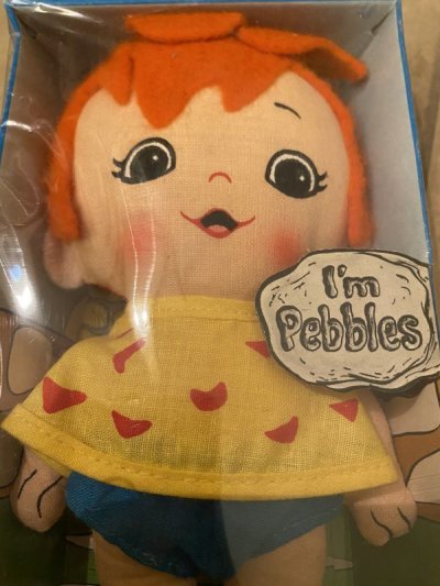 画像1: Hanna Barbera Flintstones knickerbockers Pebbles Fabric Doll with box 1972 / フリントストーン　ペブルス　箱入り布　ドール