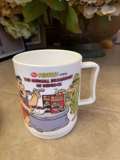 画像1: Hanna Barbera Flintstones Cereal  Mug &  bowl ,Spoon set of 3　/フリントストーンのPost シリアルマグ、ボウルとスプーン点セット