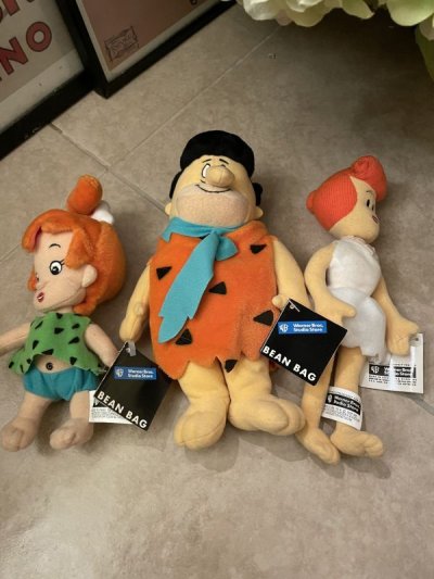 画像1: Hanna Barbera Flintstones Bean Dolls  set of 6 / フリントストーン　ビーンドール　タグ付き　6個セット　1999年1999年