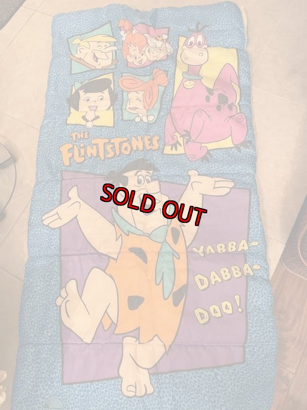 画像1: Hanna barbera Flintstones Sleeping Bag Blanket / ハンナバーベラのフリントストーンズ、のスリーピングバッグ、ブランケット (1)