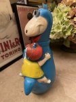 画像2: Hanna Barbera Flintstones Blue Dino & Pebbles Coin Bank Doll / フリントストーン ディノとペブルスの貯金箱　70年代 (2)