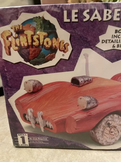 画像1: Hanna Barbera Flintstones Plastic Car  Model / フリントストーン　箱入りプラモデル　ドイツ製　1993年