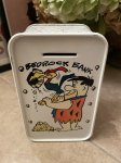 画像1: Hanna Barbera Flintstones Tin Can Coin Bank Box(Bedrock)  (C) / フリントストーン　フレッド ティン製　ベッドロック　貯金箱　ボックス型缶 (1)