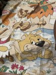 画像5: Hanna Barbera Flintstones Duvet Fabric Sheets 80-90‘s / ハンナバーベラ、フリントストーンズの布団カバー (5)