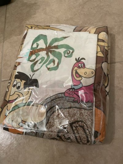 画像2: Hanna Barbera Flintstones Duvet Fabric Sheets 80-90‘s / ハンナバーベラ、フリントストーンズの布団カバー