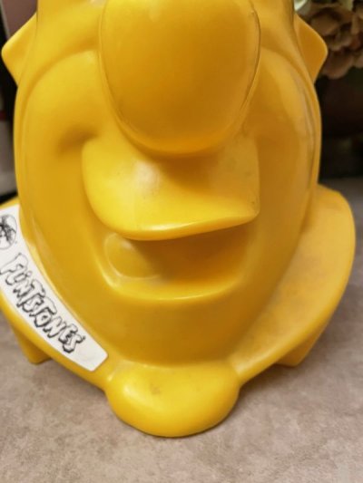 画像2: Hanna Barbera Flintstones Fred Yellow Plastic Face Jar  / フリントストーン　フレッド　プラスチック製　イエローフェイスジャー