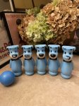 画像1: Hanna Barbera Huckleberry Hound  Bowling Pin 5 Set With Ball  /　ハンナバーベラ　ハックルベリーハウンド　ボーリングピン5セットとボール付き (1)