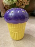 画像1: Denny’s restaurant plastic purple cupcake  drink cup  / デニーズ　プラスチック製 カップケーキ　パープルxイエロー (1)