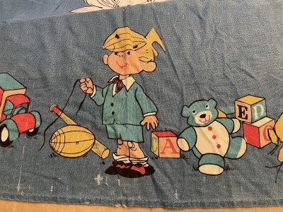 画像1: Dennis the Menace fabric Bed Cover blanket  / わんぱくデニスの布製　ベッドカバー　ブランケット