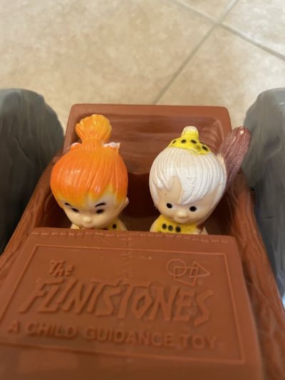 画像1: Hanna Barbera Flintstones Plastic Pull 2 Side Car 1976 / フリントストーン　プラスチック製　2サイドカー