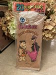 画像1: Hanna Barbera  Flintstones Brown Paper Lunch Bags 1991 / フリントストーン　茶色　紙製　ランチバッグセット (1)