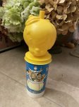 画像1: Hanna Barbera Flintstones plastic Yellow Bamm Bamm drink bottle 1994  / レア！！ フリントストーンズ バンバン　プラスチック製のドリンクボトル (1)