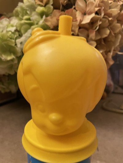 画像1: Hanna Barbera Flintstones plastic Yellow Bamm Bamm drink bottle 1994  / レア！！ フリントストーンズ バンバン　プラスチック製のドリンクボトル