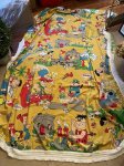 画像1: Hanna Barbera Flintstones Yellow Bed Spread Fabric Sheets / ハンナバーベラ、フリントストーンズのベッドカバー (1)