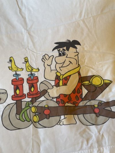 画像2: Hanna Barbera Flintstones Flat  Sheet  / フリントストーンズのフラットシーツ　下にイラスト