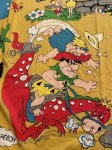 画像2: Hanna Barbera Flintstones Yellow Bed Spread Fabric Sheets / ハンナバーベラ、フリントストーンズのベッドカバー (2)