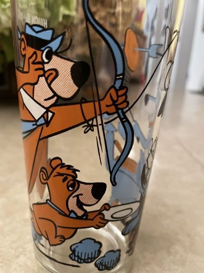 画像3: Hanna Barbera Yogi Bear & Huckleberry Hound Pepsi Glass 1977 / レア！！ ハンナ・バーベラのヨギベア & ハックルベリーハウンド　ペプシ グラス