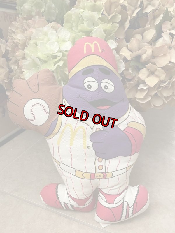 画像1: McDonald’s Grimace Baseball Pillow Doll  1988  / マクドナルドの野球グリマス、ピロードール　80‘s (1)