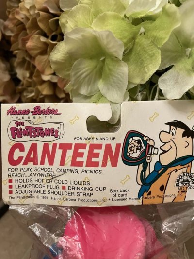 画像1: Hanna Barbera Flintstones  Canteen 1991  /  フリントストーン、袋入り水筒