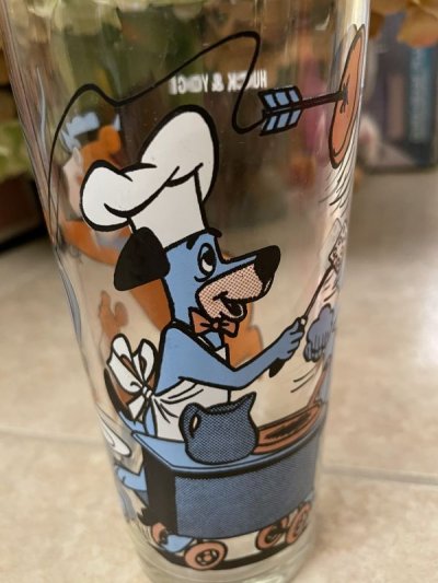 画像1: Hanna Barbera Yogi Bear & Huckleberry Hound Pepsi Glass 1977 / レア！！ ハンナ・バーベラのヨギベア & ハックルベリーハウンド　ペプシ グラス