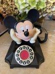 画像1: Disney Mickey Mouse black telephone with Doll / ディズニーのミッキーマウス　黒電話　ドール　 (1)