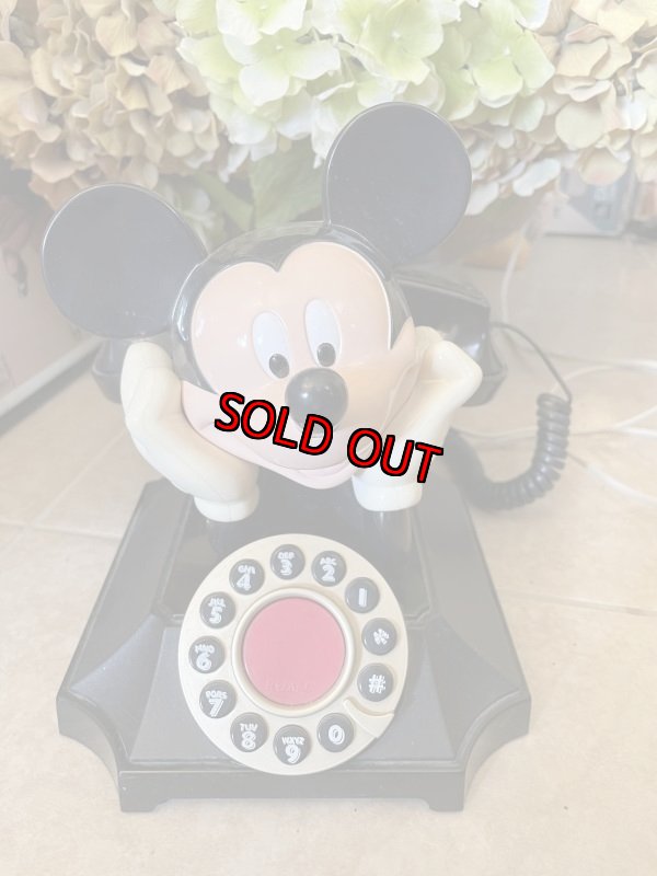 画像1: Disney Mickey Mouse black telephone with Doll / ディズニーのミッキーマウス　黒電話　ドール　 (1)