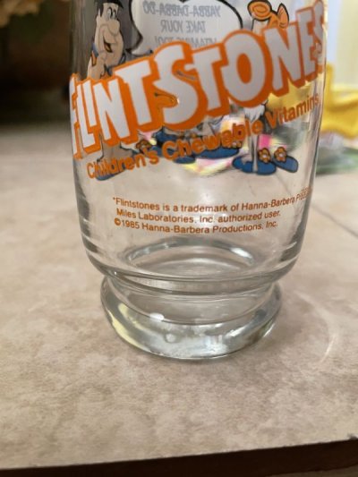 画像3: Hanna Barbera Flintstones  Kids  Vitamins Glass  1985   /  フリントストーン、子供用ビタミン　グラス　(J)