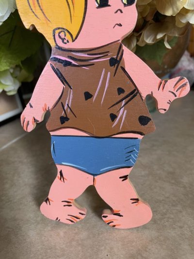 画像2: Flintstones Pebbles wooden wall Deco   / フリントストーン　ペブルス　木製　壁掛け　ハンドメイド