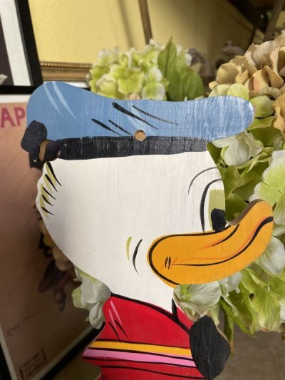 画像1: Disney Donald Duck wooden wall Deco   / ディズニー　ドナルドダック　木製　壁掛け　ハンドメイド