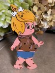 画像1: Flintstones Pebbles wooden wall Deco   / フリントストーン　ペブルス　木製　壁掛け　ハンドメイド (1)