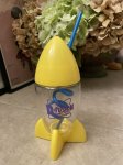 画像1: Denny’s restaurant plastic D Fusion Rocket drink cup Yellow / デニーズ　プラスチック製　ロケット ディフュージョン イエロー ドリンクカップ (1)