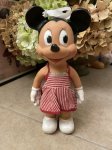 画像1: Disney  Sun Rubber Minnie Mouse Vinyl Squeak  Doll  With Dot Cloth / ディズニー　ミニーマウス　サンラバー　スクィーキードール (1)