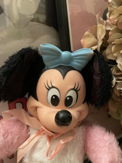 画像1: Disney Minnie Mouse Rubber Face  plush  Doll / ディズニー　ミニーマウスのラバーフェイスぬいぐるみ　