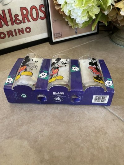 画像3: Disney Mickey Mouse  Glass Tumbler set of 3 Germany 80’-90’s  / ディズニーのミッキーマウス 3個入りコップセット　ドイツ製